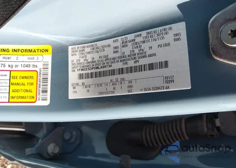 2021 Ford Bronco Badlands z USA, uszkodzony, nr VIN 1FMEE5DP0MLA98734